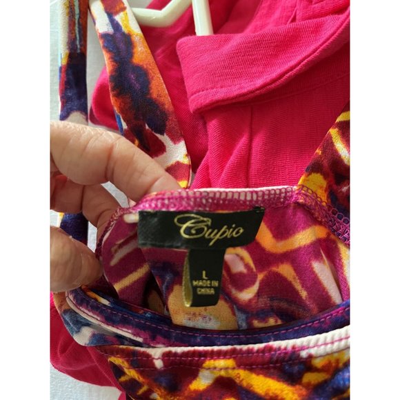 Cupio Halter Dress Sundress 14 Stretchy Geometric Summer Resort Coastal - Picture 6 of 12